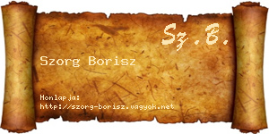 Szorg Borisz névjegykártya
